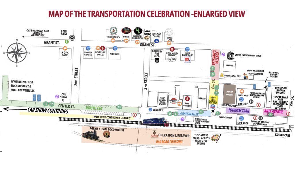 Official Transportation Celebration Map enlarged view